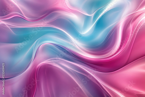 Wallpaper Mural Abstract art featuring flowing, pastel pink and blue waves creating a dreamy, ethereal effect. Torontodigital.ca