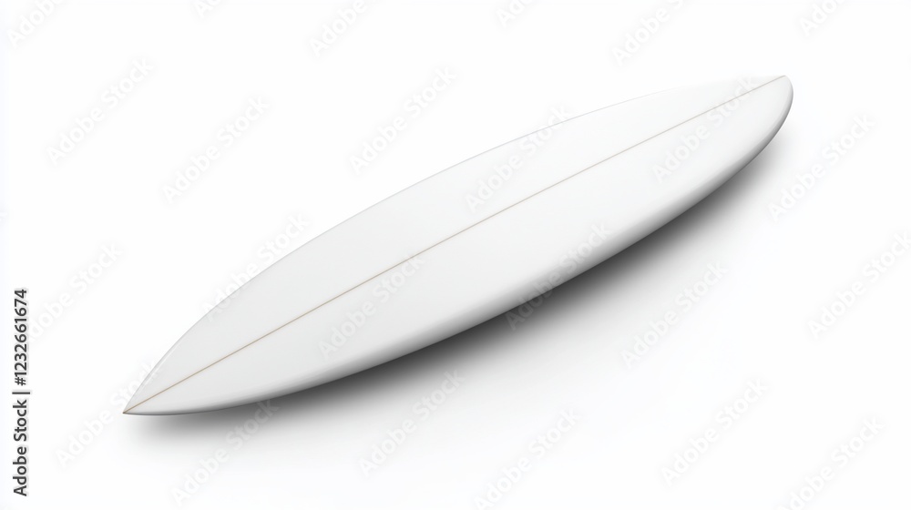 White surfboard, studio shot, isolated background, surfing White surfboard, studio shot, isolated background, surfing
