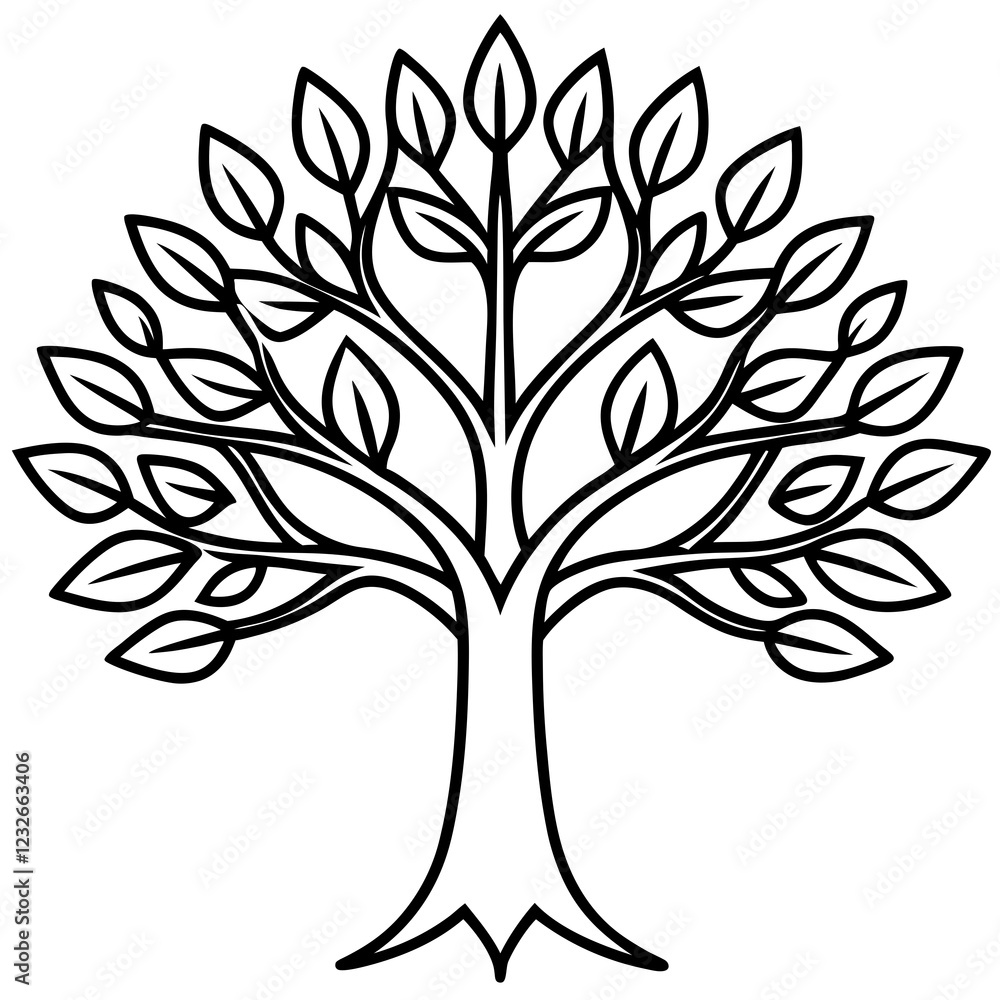 Minimalist Tree of Life Vector Line Art Minimalist Tree of Life Vector Line Art