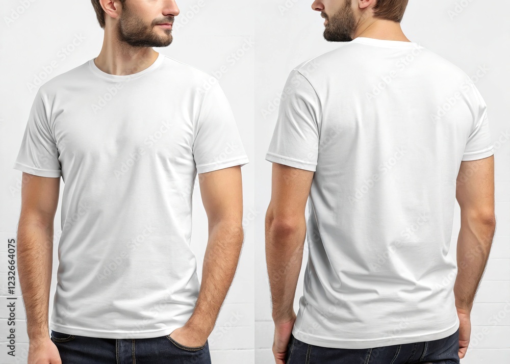 T-shirt design templates: front & back views. T-shirt design templates: front & back views.