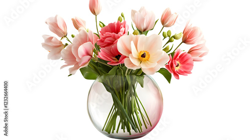 Wallpaper Mural A vase of fresh flowers with delicate petals on a transparent background Torontodigital.ca