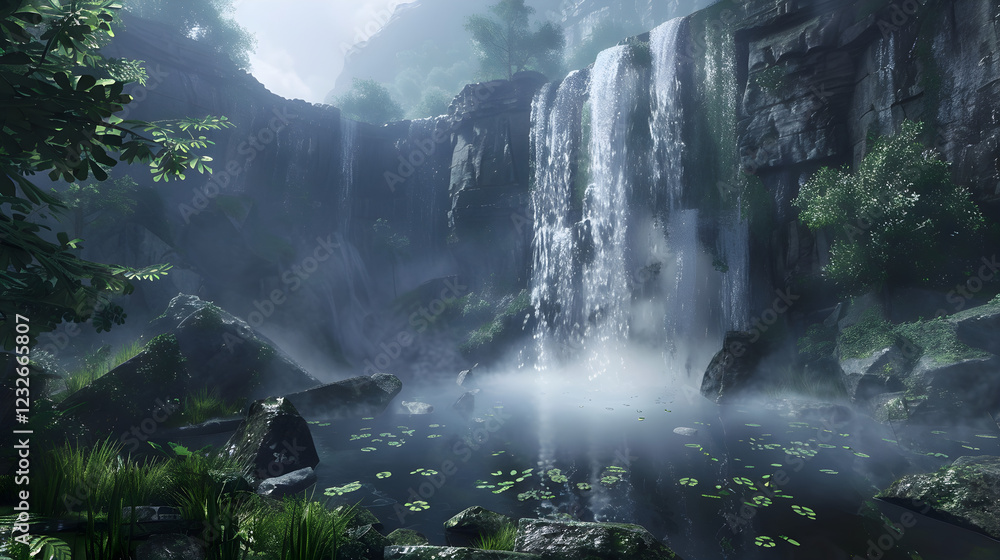 Fototapeta premium waterfall in the mountains