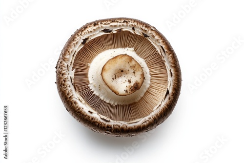 Fresh Brown Roll-rim mushroom with rolled edge, isolated on white background, food photography photo