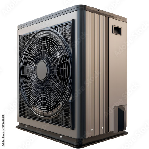 Geothermal Heat Pump Isolated on White