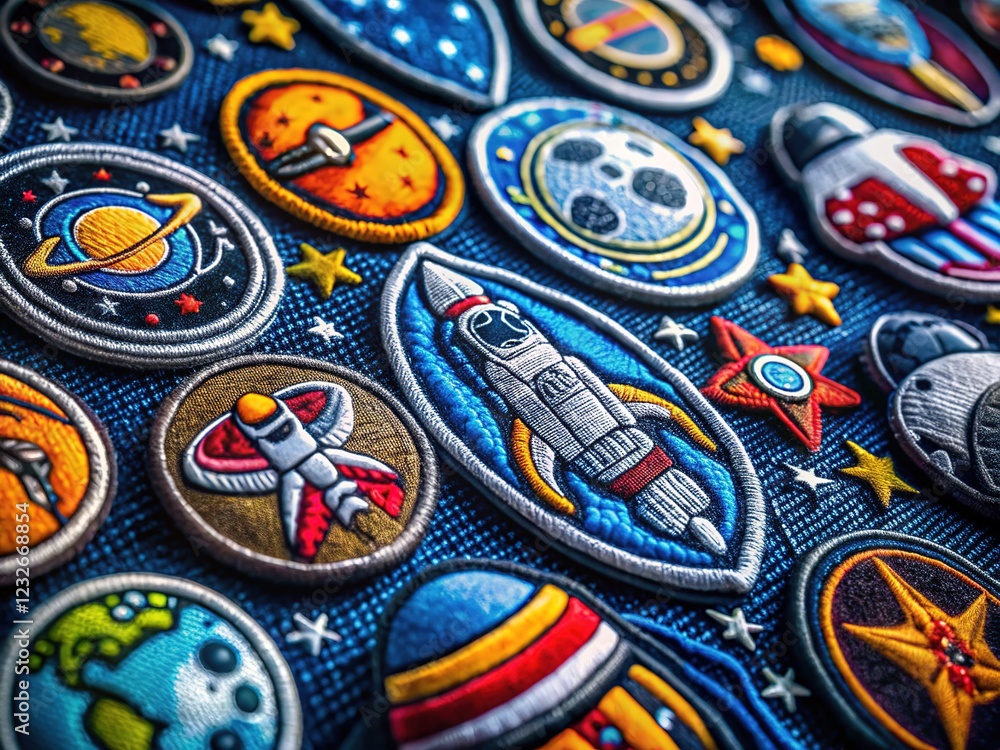 High-detail space patches, deep-field stickers, realistic. High-detail space patches, deep-field stickers, realistic.