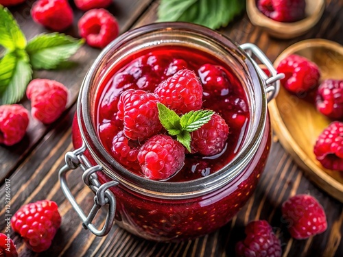 Wallpaper Mural Gourmet, preserved raspberry jam: fresh, close-up food photography. Torontodigital.ca