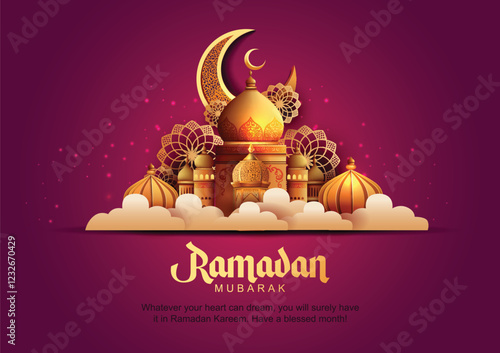 Ramadan Kareem Design Background. abstract Vector Illustration for greetings card, poster and banner.