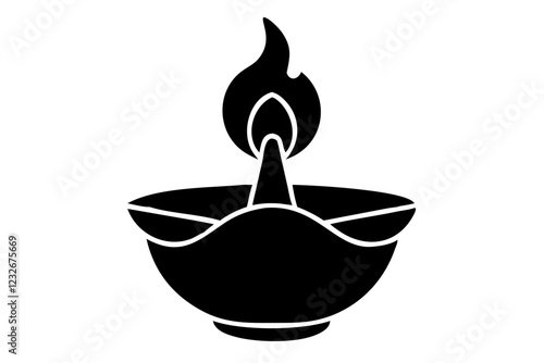 candle black icon vector isolated on a white background. Candle pictogram
 photo