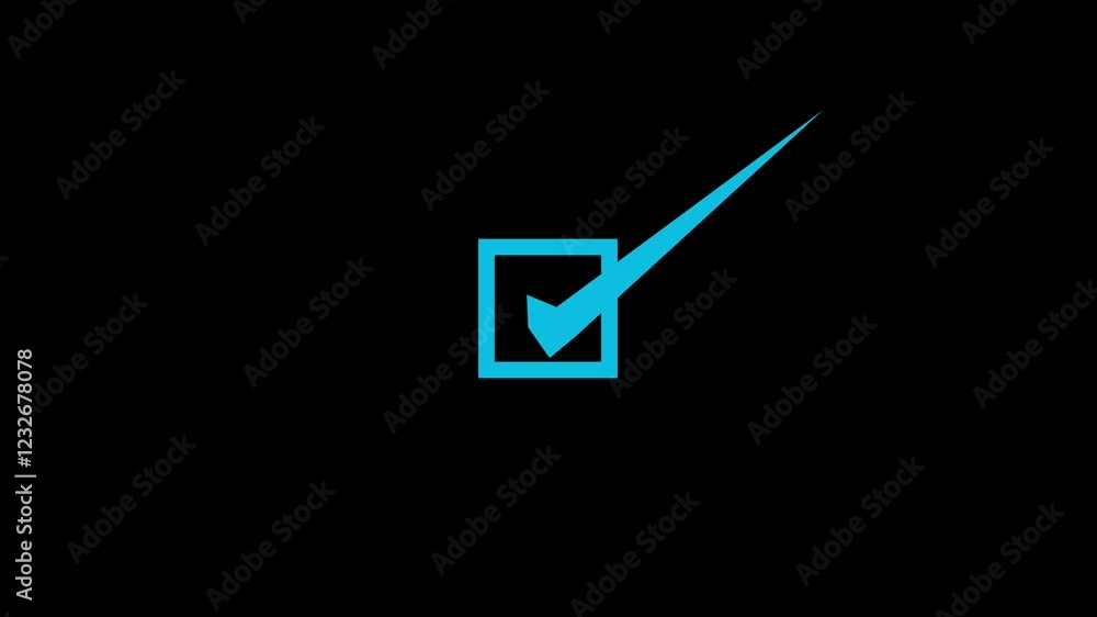 Neon line Beautiful black background of tick icon 4k video animation Neon line Beautiful black background of tick icon 4k video animation