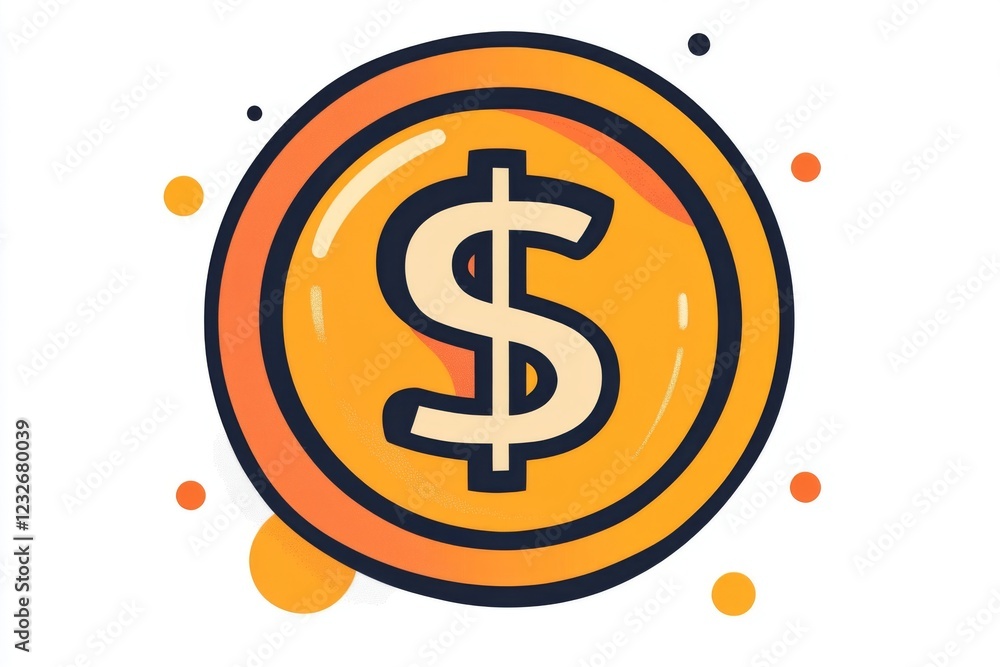 Stylized dollar symbol with vibrant pink background Stylized dollar symbol with vibrant pink background