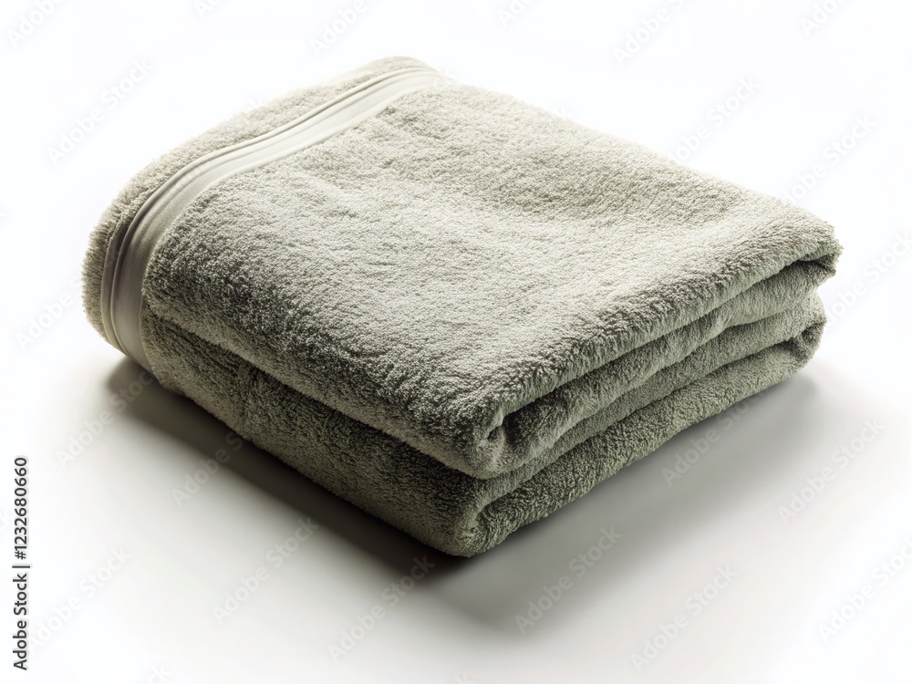 Soft, Fluffy Towel Isolated on White Background - Low Light Photography Soft, Fluffy Towel Isolated on White Background - Low Light Photography