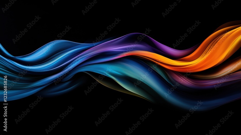 Fototapeta premium A colorful wave on a black background