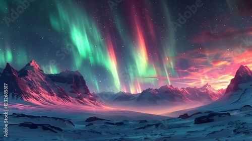 Wallpaper Mural Mesmerizing Aurora Borealis Dance Across the Ethereal Arctic Landscape Torontodigital.ca