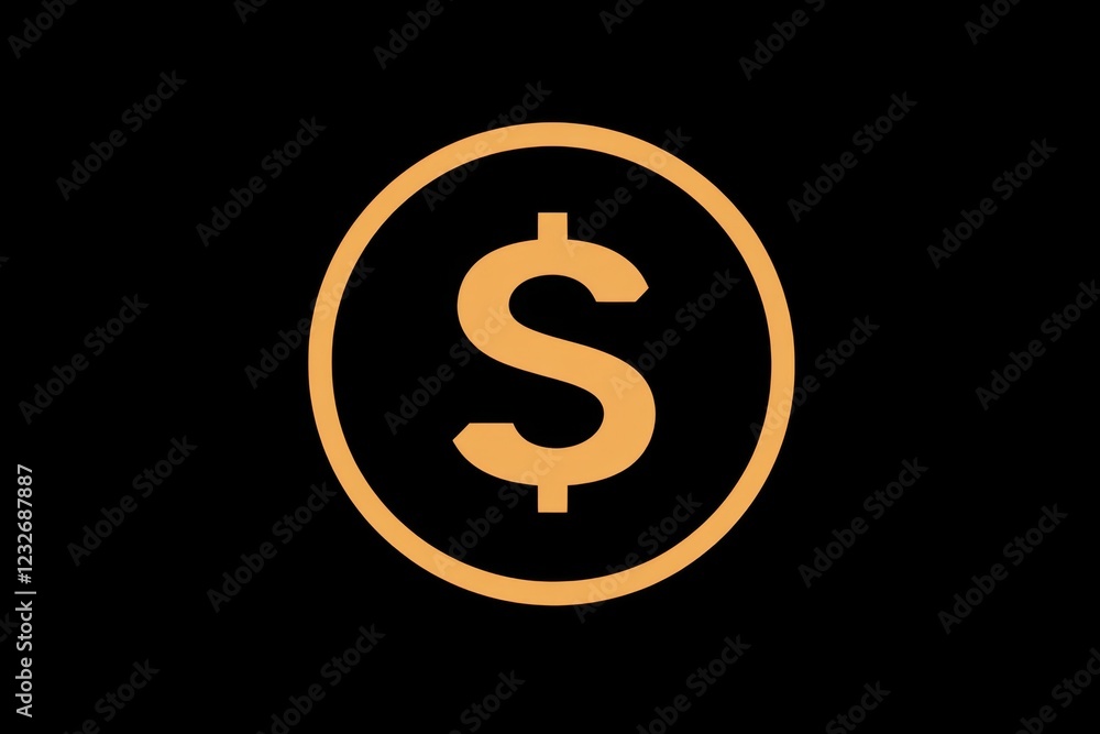 Gold dollar sign on black background Gold dollar sign on black background
