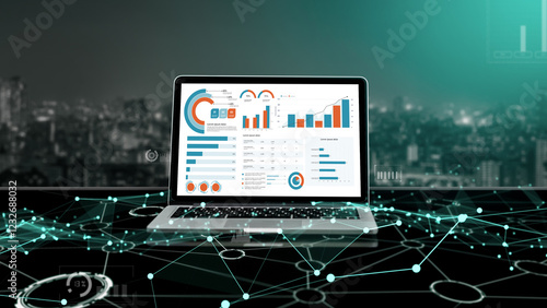 Wallpaper Mural Business data dashboard provide business intelligence analytic for marketing strategy planning snugly with big data set to analyze customer demands and foreseeing business future Torontodigital.ca