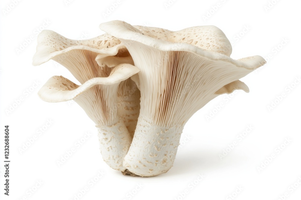 Mature Ivory Funnel mushroom with white funnel shape, isolated on white background, mycology concept Mature Ivory Funnel mushroom with white funnel shape, isolated on white background, mycology concept