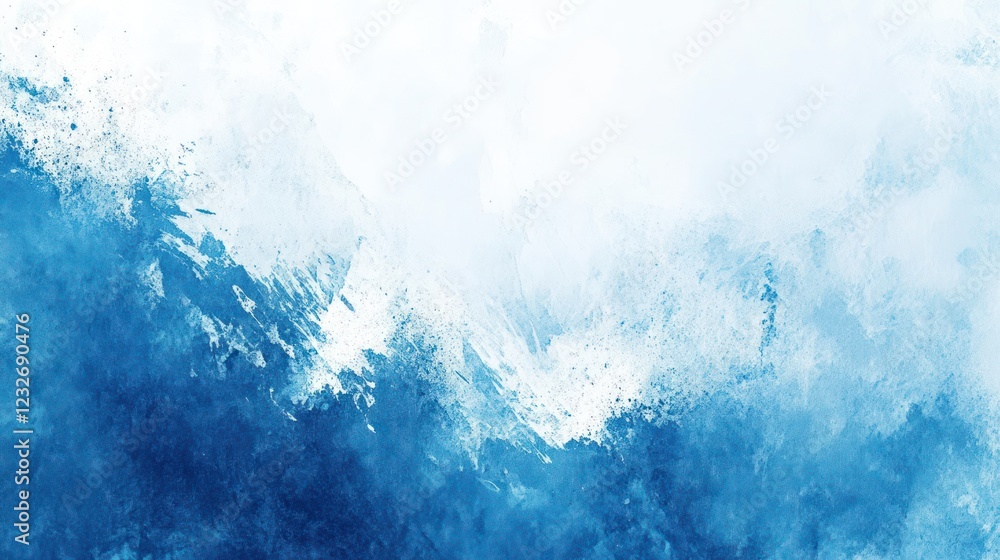 Obraz premium Abstract blue watercolor texture; winter landscape background