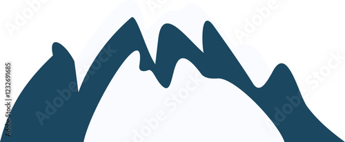  Minimalist Mountain With Snow Scene llustration