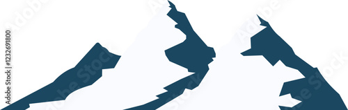  Minimalist Mountain With Snow Scene llustration