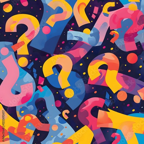 colorful question mark background for interactive quiz themes. generative ai