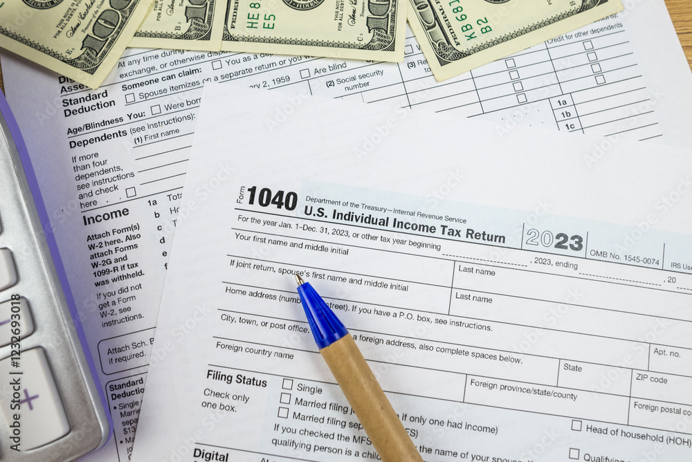 us tax forms 1040. For 2023, business tax time concept. us tax forms 1040. For 2023, business tax time concept.