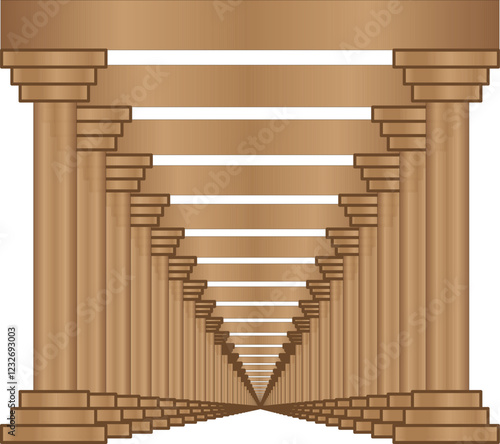 3d Golden Pillar Sitting 3d Beautiful Golden pillar vector pillar illustration design Art Brown pillar 3d art beautiful hotel pillar