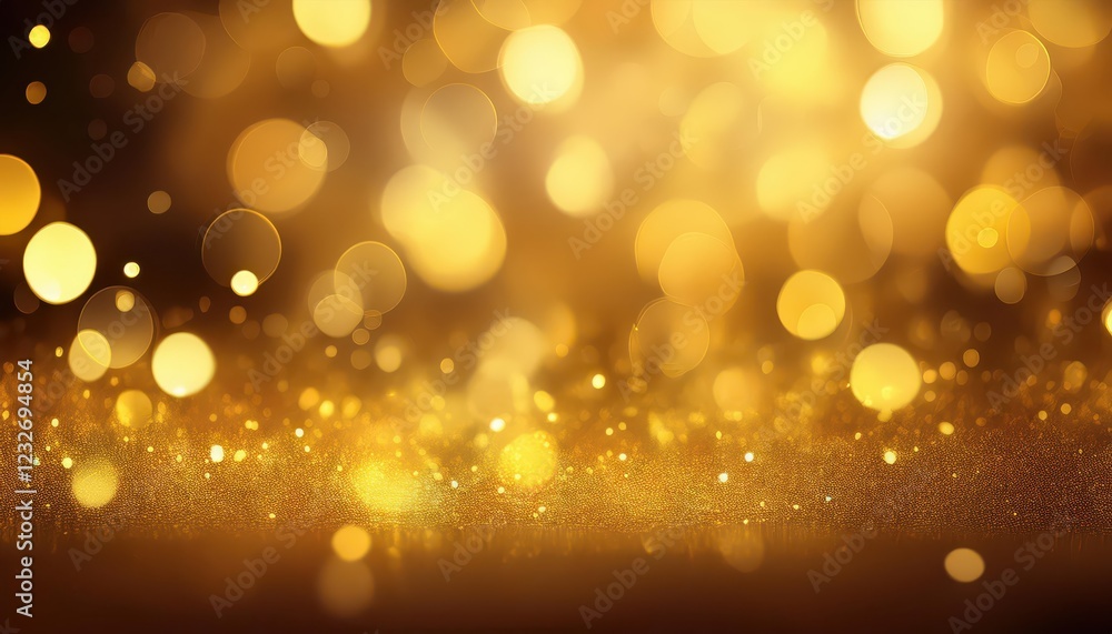 Stunning Bokeh Effect Artwork Golden Background Radiates with Defocused Glittery Sparkles, Creating an Ethereal and Mystical Scene. Stunning Bokeh Effect Artwork Golden Background Radiates with Defocused Glittery Sparkles, Creating an Ethereal and Mystical Scene.