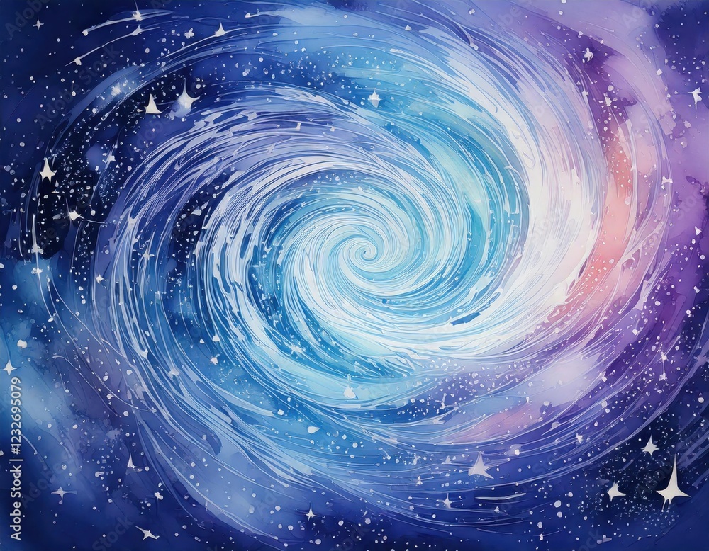 A breathtaking abstract composition showcasing a luminous cosmic swirl in shades of blue and purple, radiating the mystique of a galaxy with sparkling stars. A breathtaking abstract composition showcasing a luminous cosmic swirl in shades of blue and purple, radiating the mystique of a galaxy with sparkling stars.