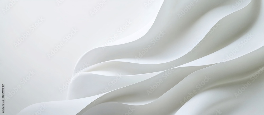 Obraz premium White fabric waves, studio backdrop, smooth texture, elegant design
