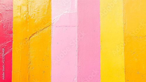 Colorful striped mural brightening an urban location with vibrant hues