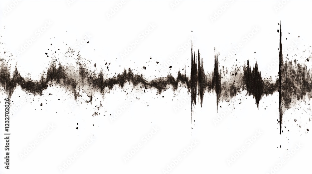 Abstract soundwave data visualization, white background, splash effect, music design Abstract soundwave data visualization, white background, splash effect, music design