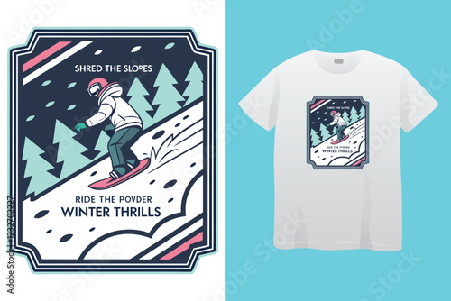 snow winter sports t shirt design. Set of Winter sport athlete silhouettes. Ski jumping, downhill, slalom, skiing emblems. Print design for t-shirt. Sport club emblems.