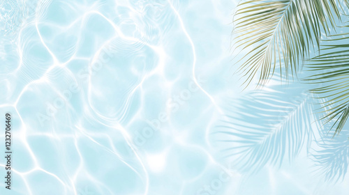 プールの水面と葉っぱの影 Pool Surface