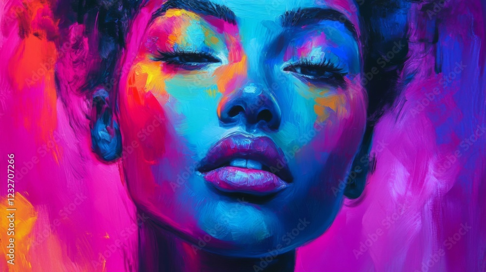 Fototapeta premium Vibrant Colorful Portrait of a Woman