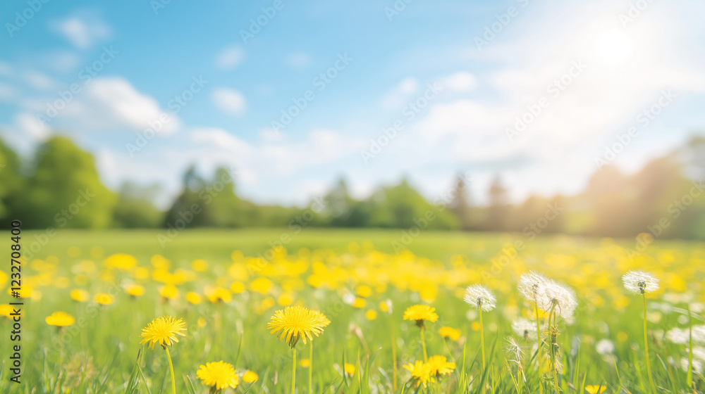 タンポポが咲く草原 dandelion タンポポが咲く草原 dandelion