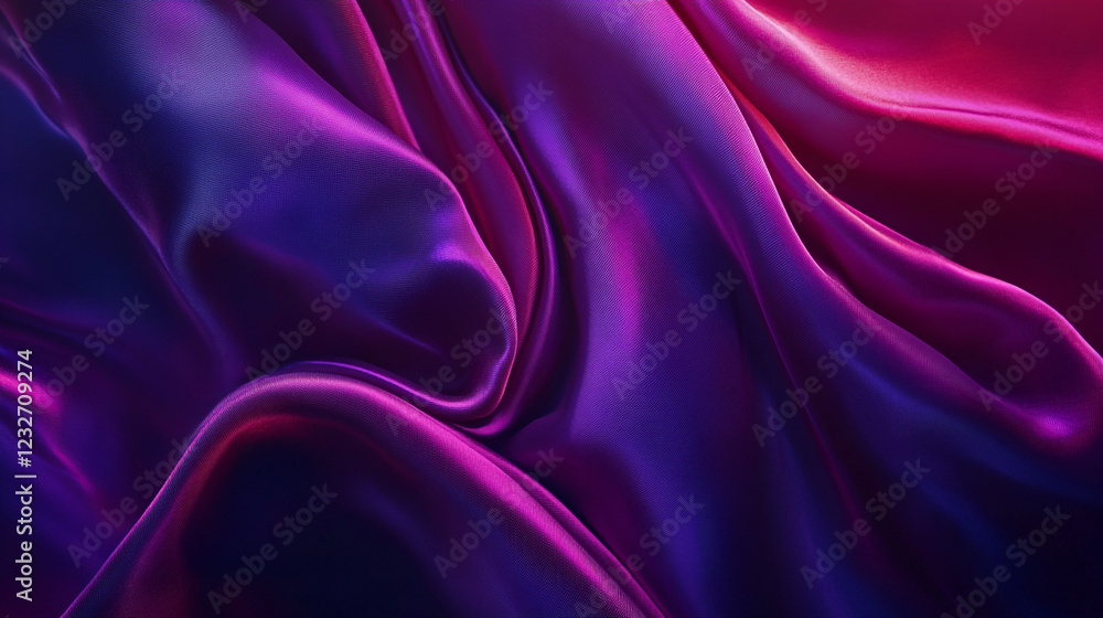 Obraz premium Vibrant silk fabric drapes with rich colors and smooth texture in artistic display
