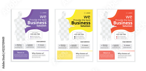 Professional Business Flyer Design for any company and different colors a4 flyer template