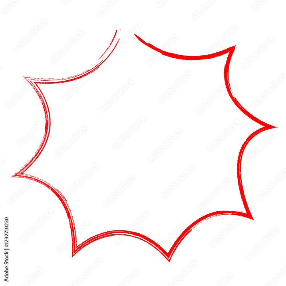 Red Grunge Explosion Shape hand drawn doodle Red Grunge Explosion Shape hand drawn doodle