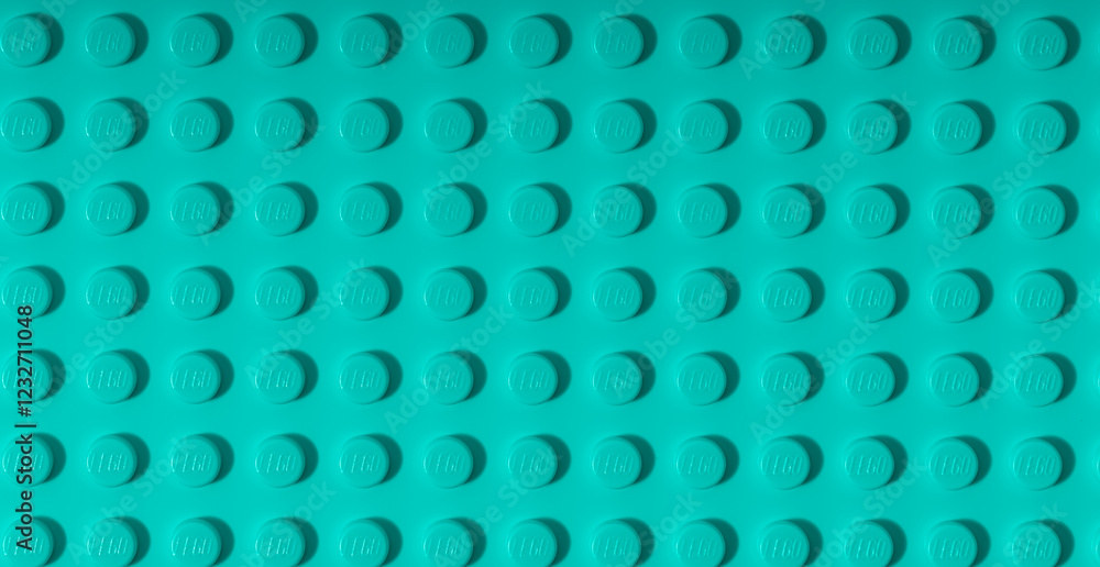 Fototapeta premium Green background of the LEGO Classic plate