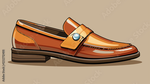 Cognac leather loafers with penny strap detail against a neutral beige background classic sophistication