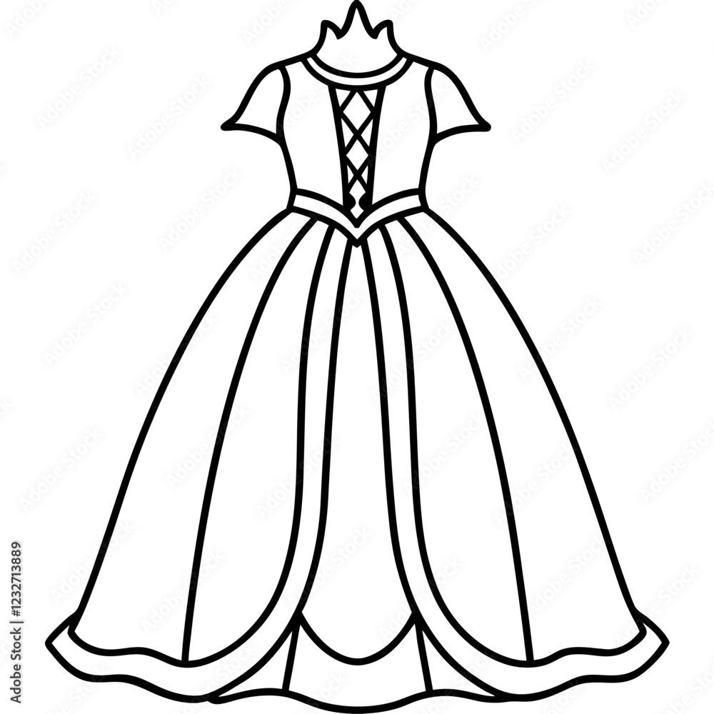 Fototapeta premium Regal Gown Line Drawings