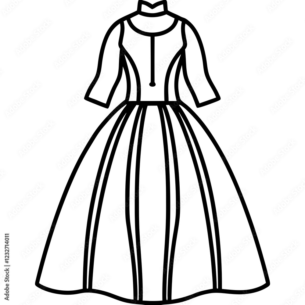 Fototapeta premium Regal Gown Line Drawings