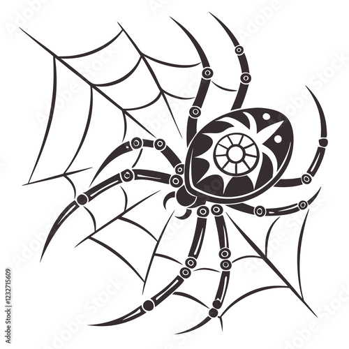  Creative animal icon Cybernetic Spider vector illustration