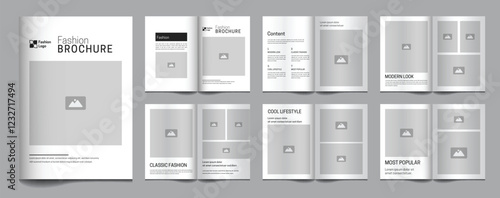 Fashion Brochure Template Design Minimal Look book Layout	