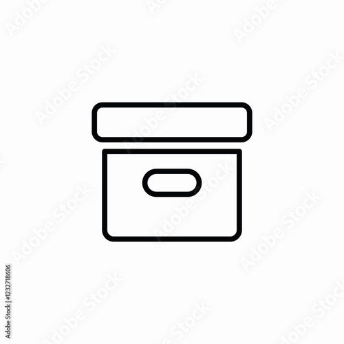 box lid storage icon sign vector