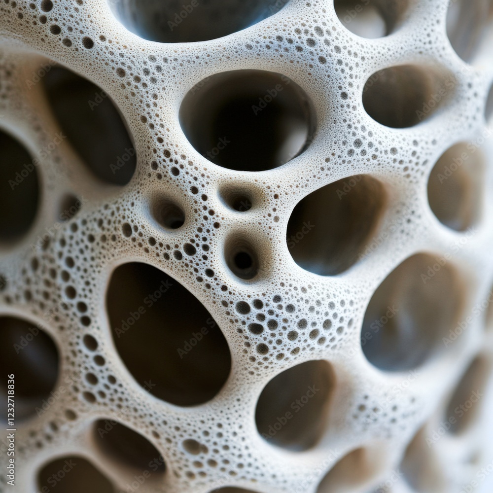 close-up of a porous organic structure with holes and bubbles close-up of a porous organic structure with holes and bubbles