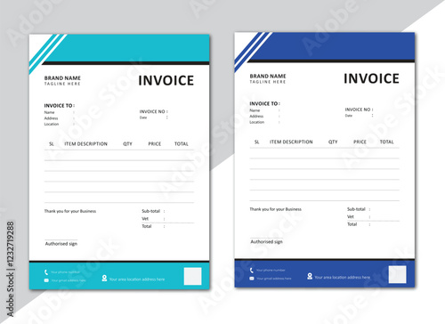Real sate invoice broacher vector template design   