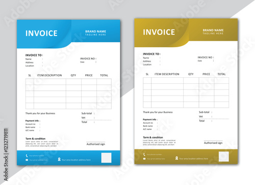 Real sate invoice broacher vector template design   