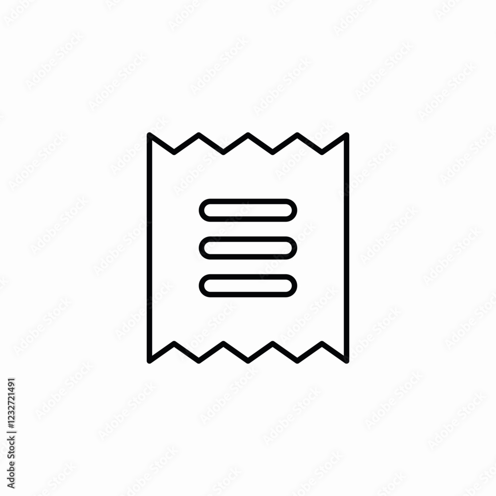 receipt text icon sign vector receipt text icon sign vector