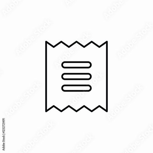 receipt text icon sign vector